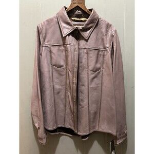 Overland Genuine Torrin Leather Button Down Shirt Jacket Size Lrg Smoke BNWT